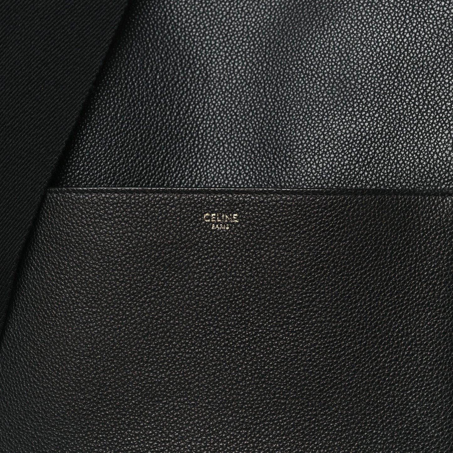 Soft Grained Calfskin Sangle Bucket Bag Black