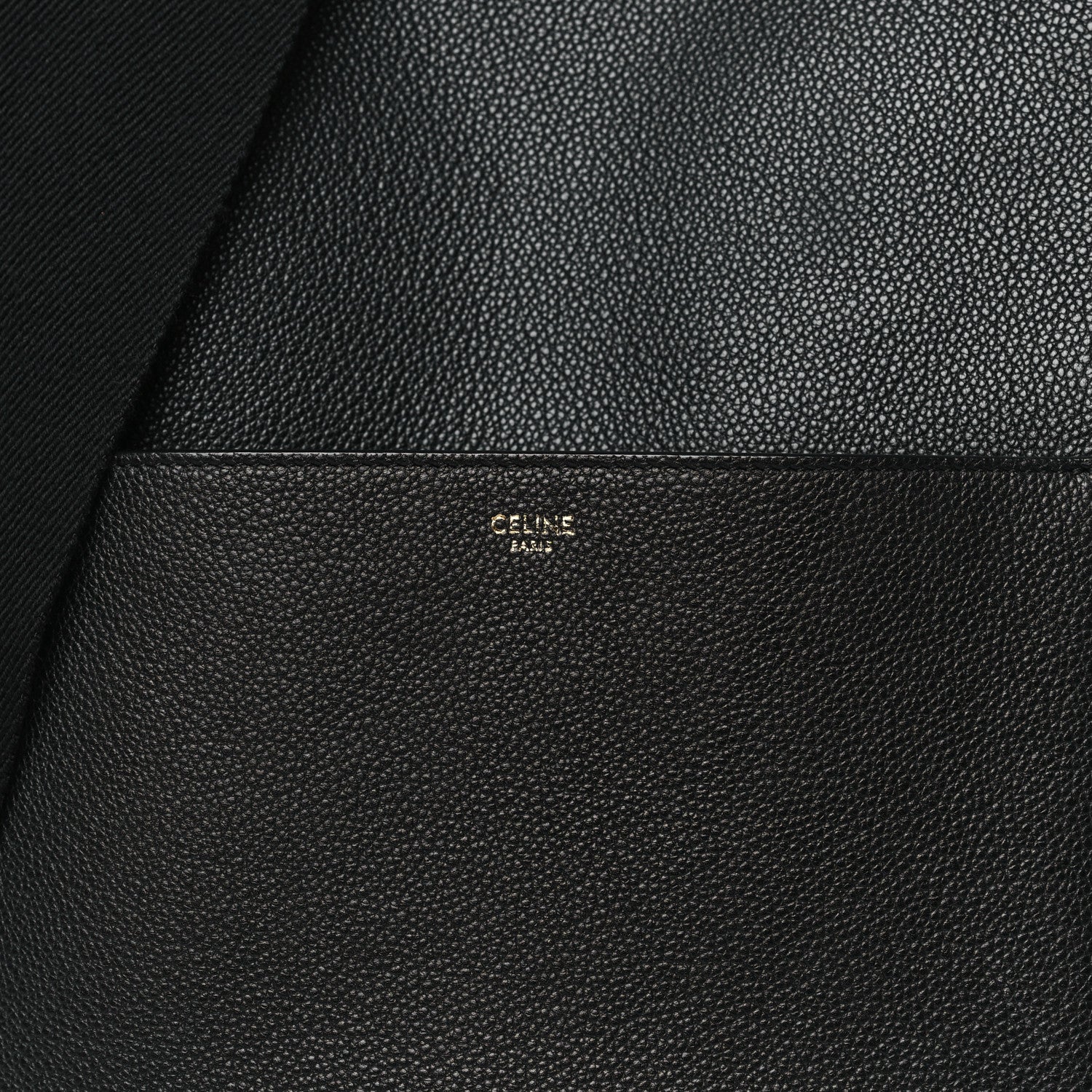 Celine Soft Grained Calfskin Sangle Bucket Bag Black 8 of 11