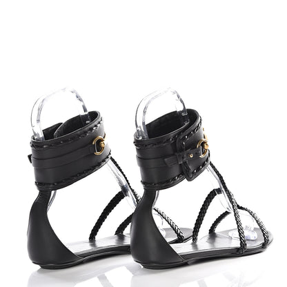 Gucci Calfskin Malaga Kid Sandals 39.5 Black 4 of 14