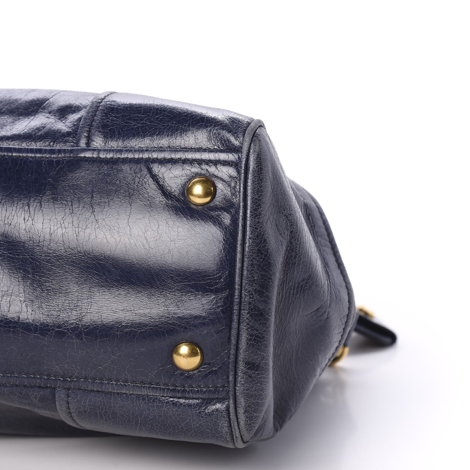Miu Miu Vitello Shine Top Handle Satchel Bleuette 6 of 9