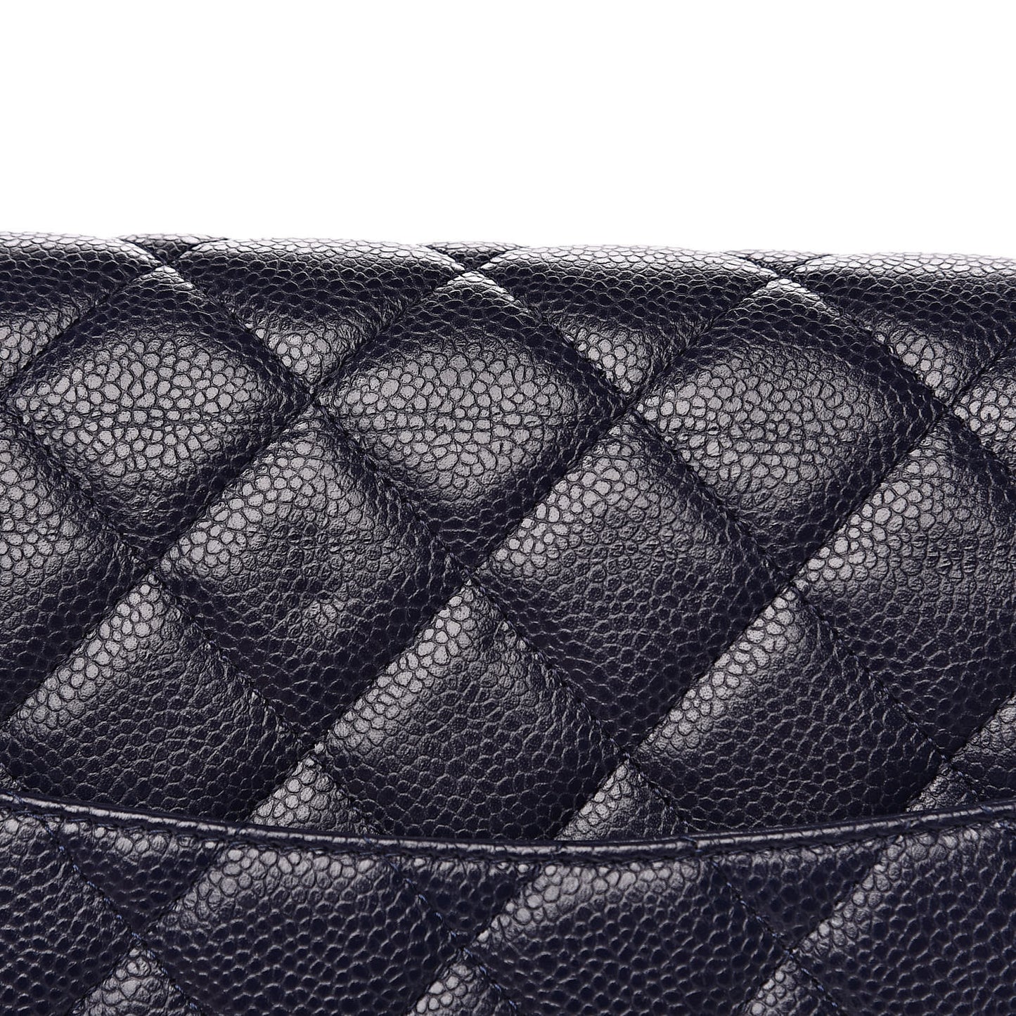 Caviar Quilted Maxi Double Flap Navy Blue