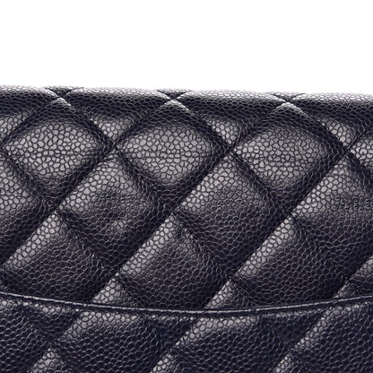 Chanel Caviar Quilted Maxi Double Flap Navy Blue 14 of 19