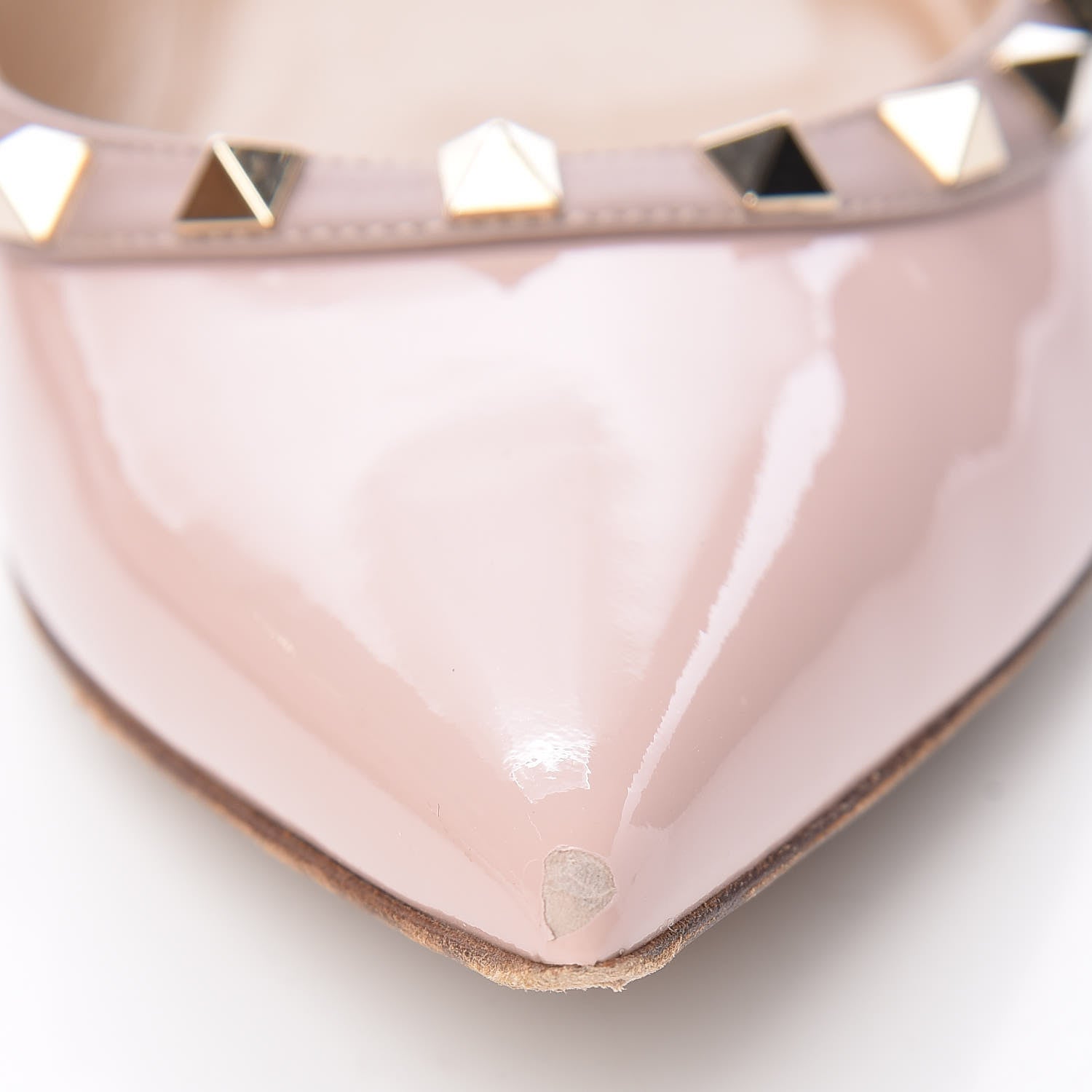 Valentino Garavani Patent Nappa Rockstud Ballerina Flats 40.5 Water Rose Poudre 14 of 17