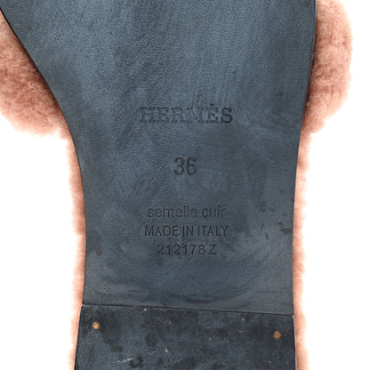 Hermes Woolskin Oran Sandals 36 Rose Aube 7 of 9
