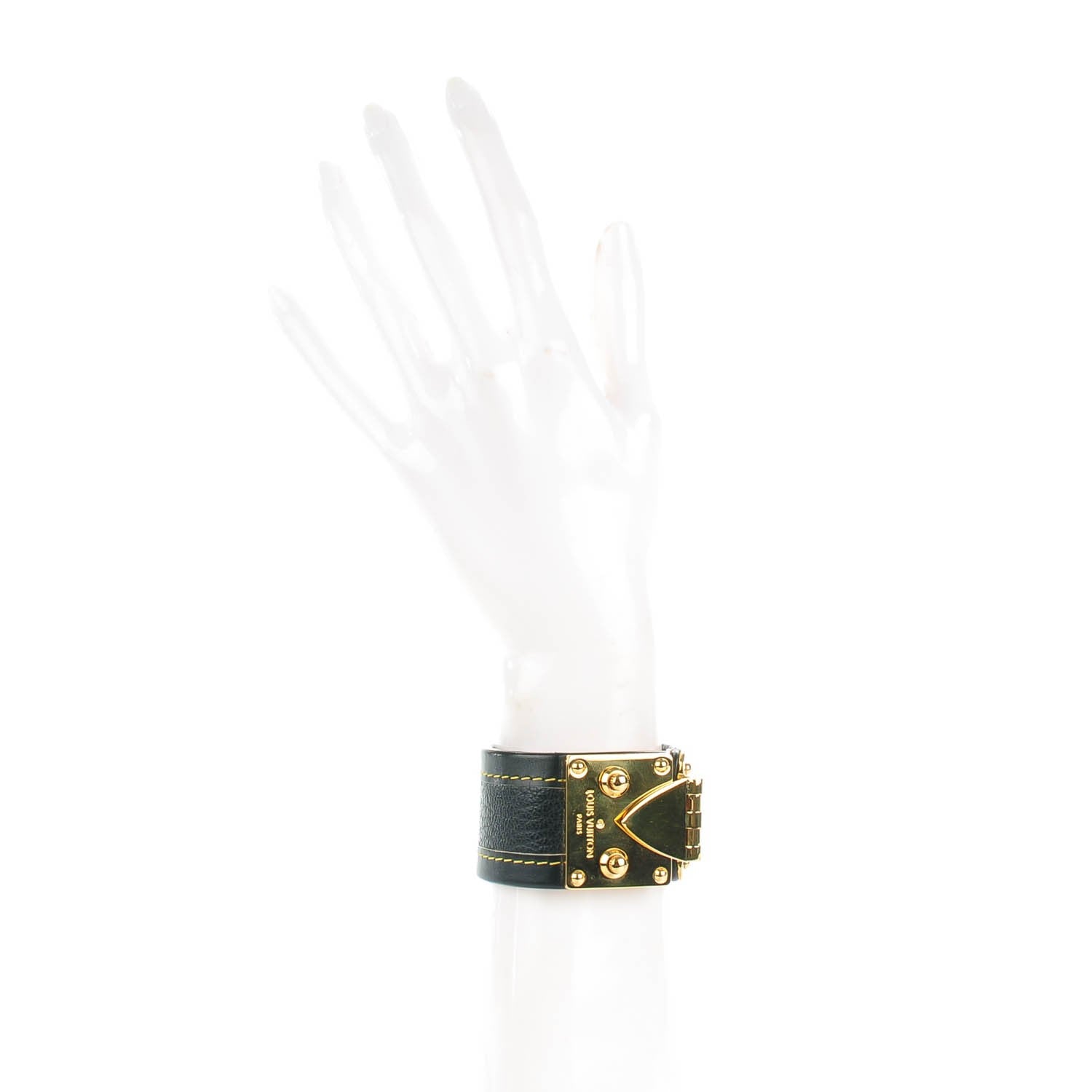 Louis Vuitton Chèvre Suhali S Lock Bracelet Small Black 2 of 7