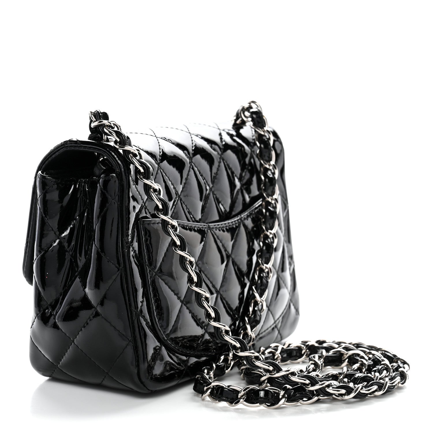 Chanel Patent Calfskin Quilted Mini Square Flap Black 3 of 10