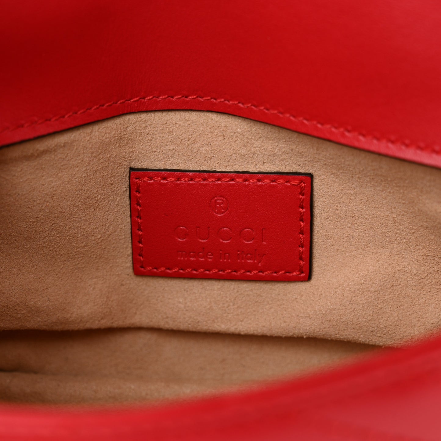 Calfskin Matelasse Super Mini GG Marmont Shoulder Bag Hibiscus Red