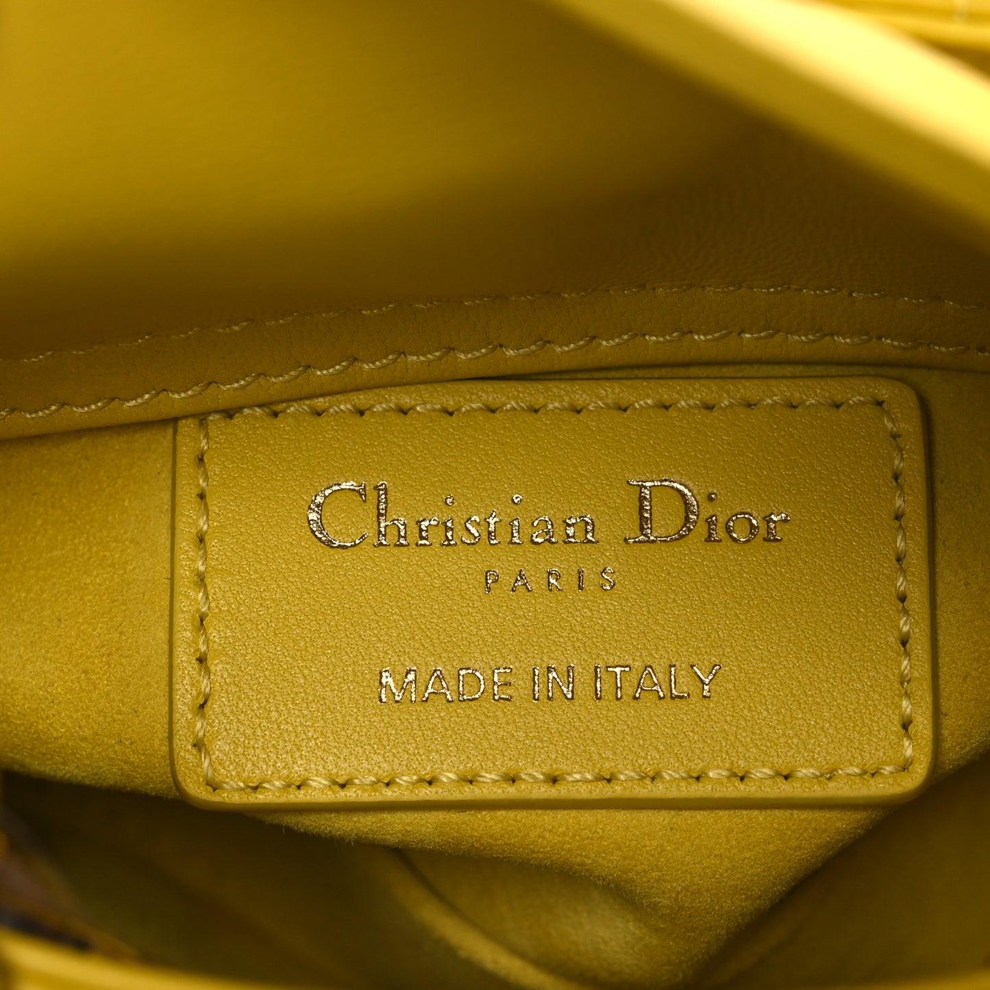 Lambskin Cannage Micro Lady Dior Yellow