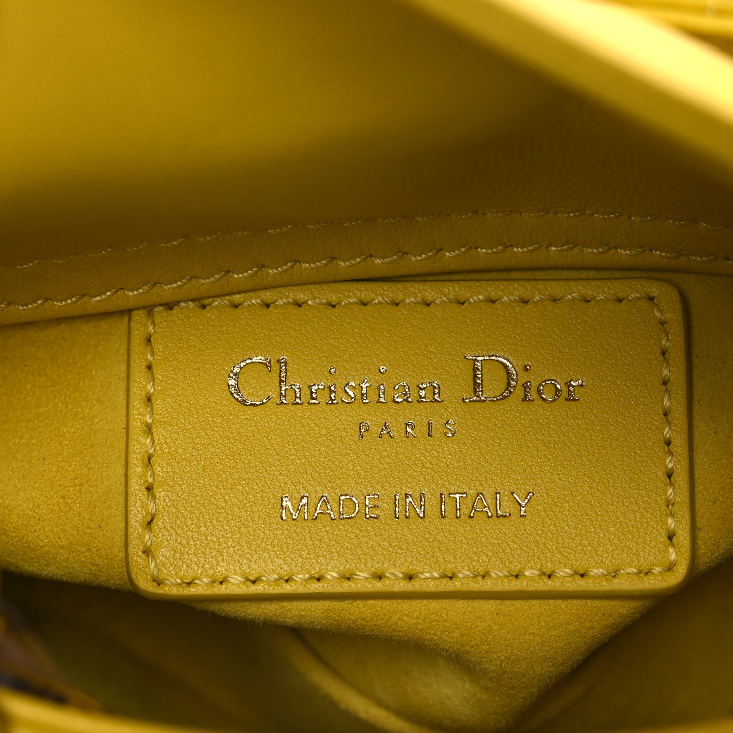 Christian Dior Lambskin Cannage Micro Lady Dior Yellow 6 of 11