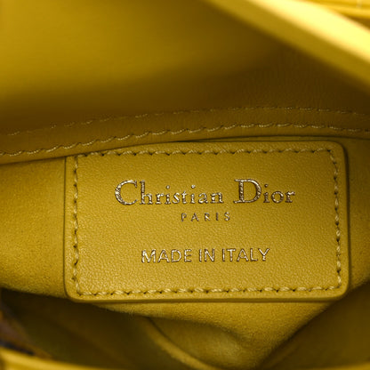 Christian Dior Lambskin Cannage Micro Lady Dior Yellow 6 of 11