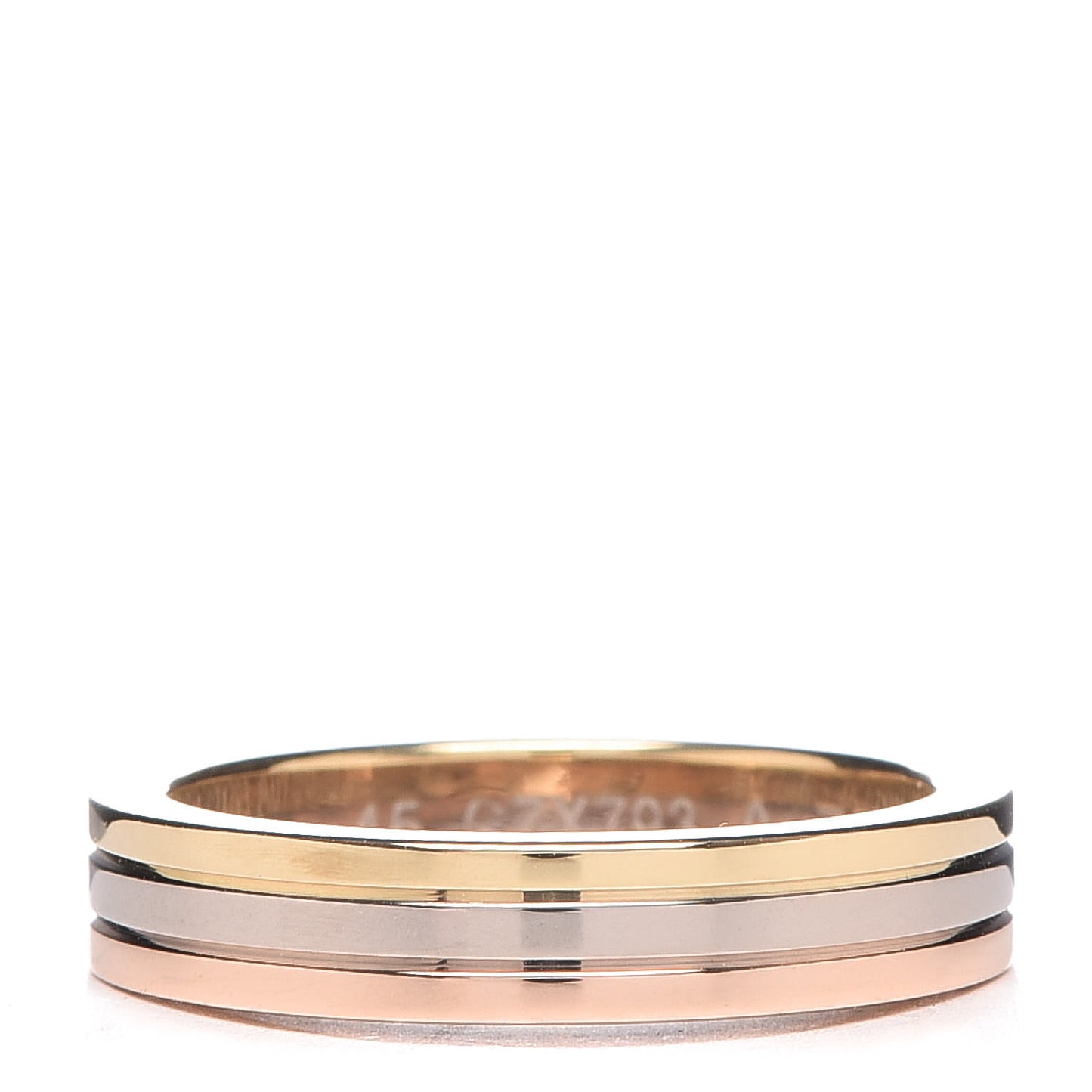 18K Pink White Yellow Gold 3.5mm Vendome Louis Cartier Wedding Band Ring 45 3.25