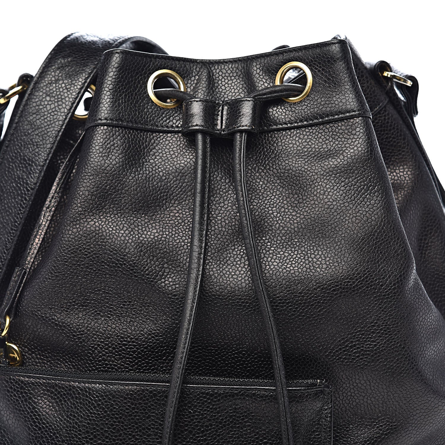 Chanel Caviar CC Drawstring Shoulder Bag Black 11 of 11