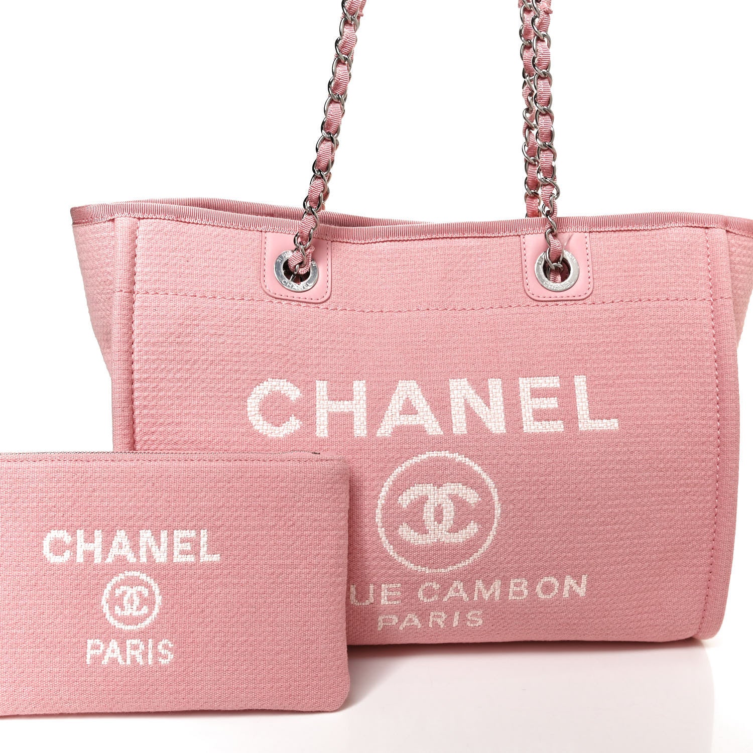 Chanel Mixed Fibers Small Deauville Tote Pink 8 of 10