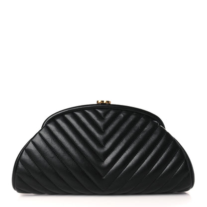 Chanel Lambskin Chevron Quilted Timeless Clutch Black 1 of 10