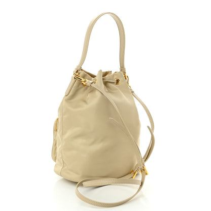 Prada Re-Nylon Saffiano Duet Bucket Crossbody Bag Deserto 3 of 9