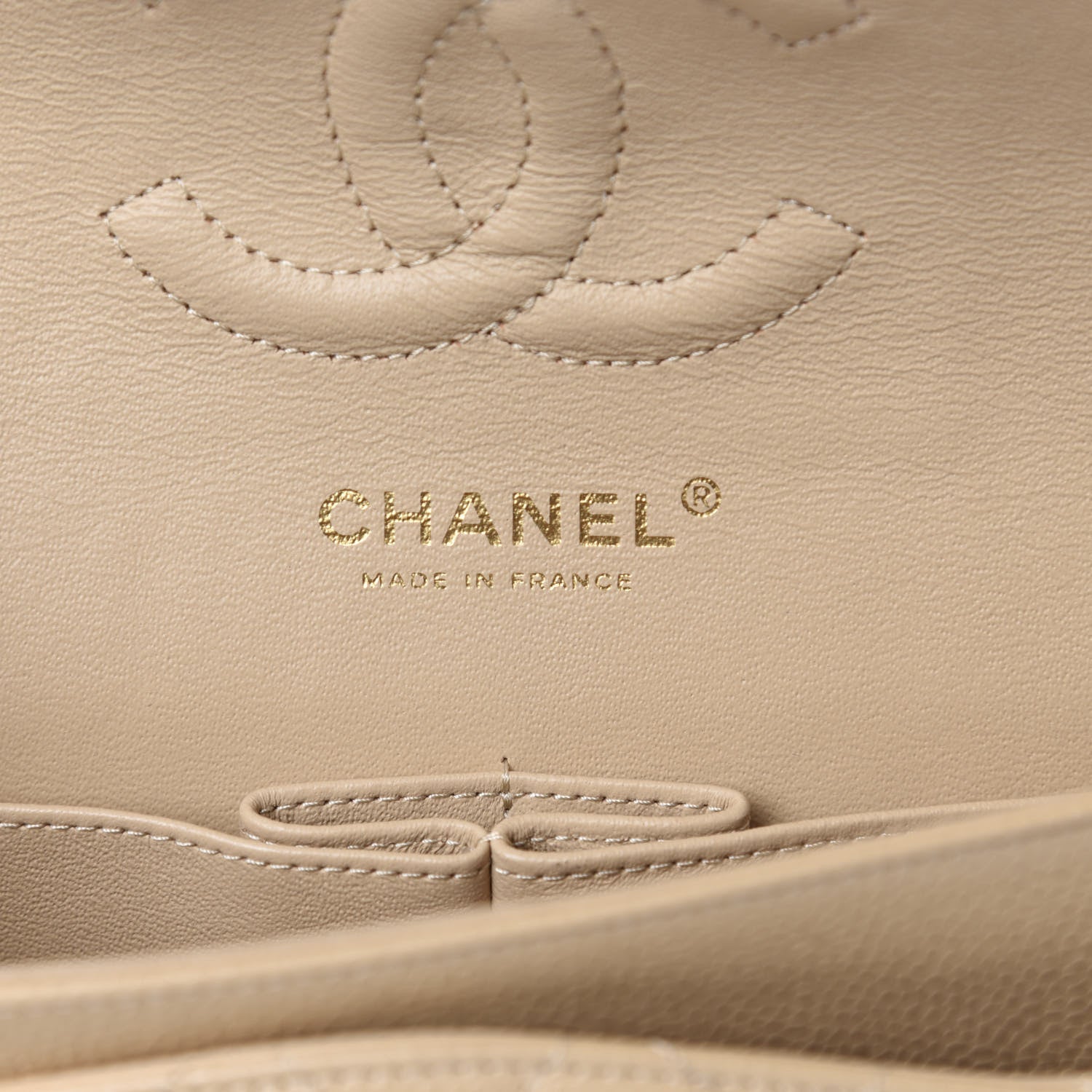 Chanel Caviar Quilted Medium Double Flap Beige Clair 8 of 11