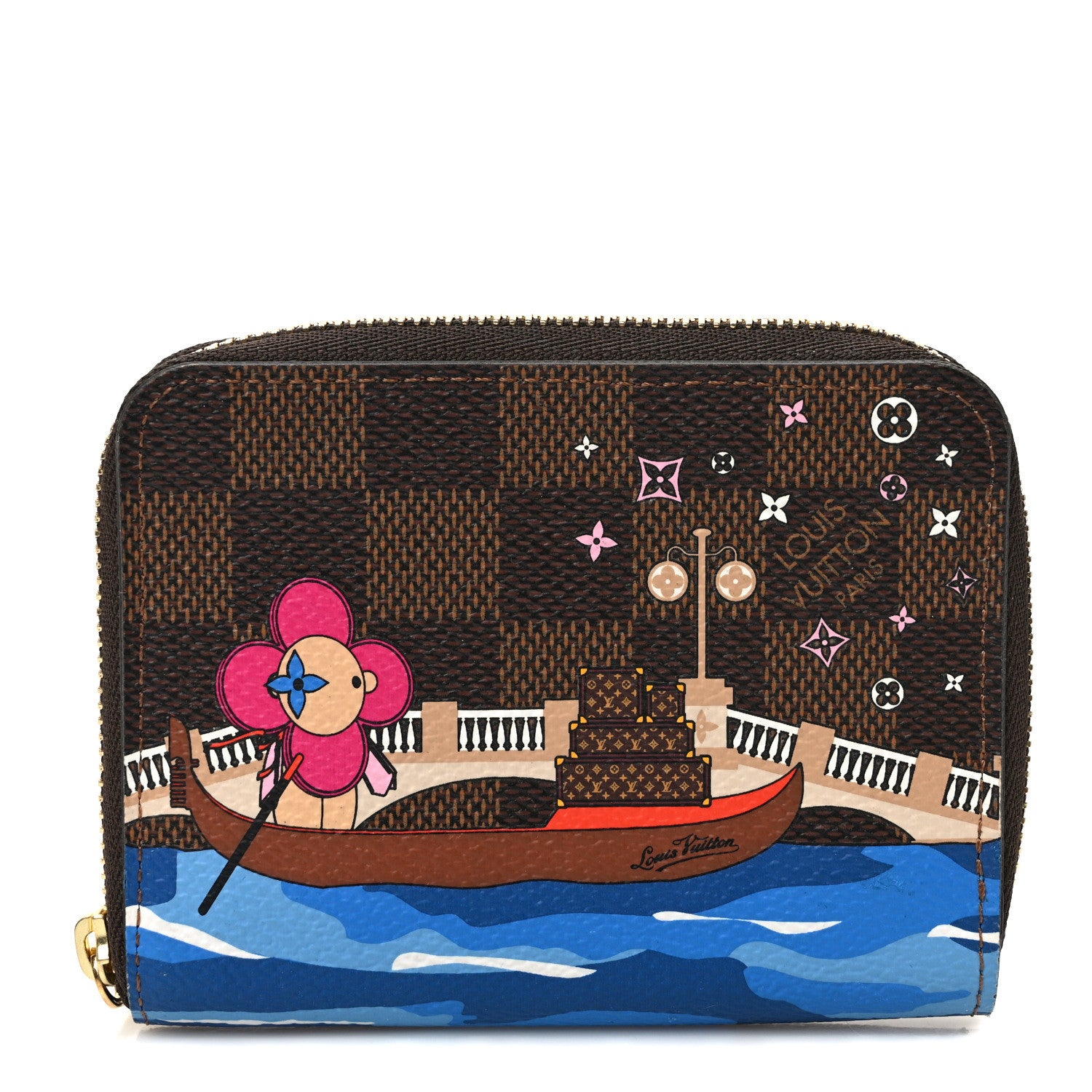 Louis Vuitton Damier Ebene 2019 Christmas Animation Zippy Coin Purse Blue 1 of 6
