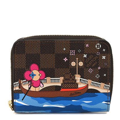 Louis Vuitton Damier Ebene 2019 Christmas Animation Zippy Coin Purse Blue 1 of 6