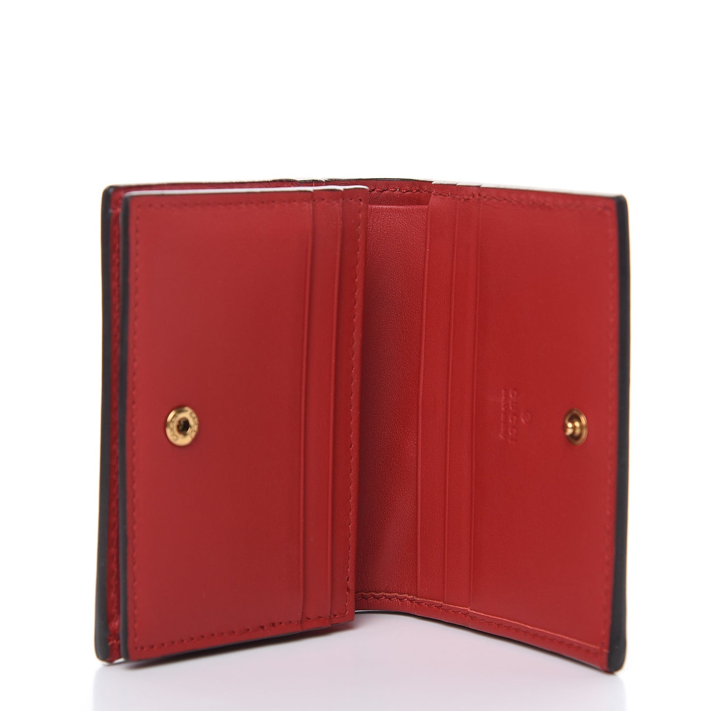 Calfskin Queen Margaret Card Case Wallet Blue Agata Hibiscus Red Mystic White