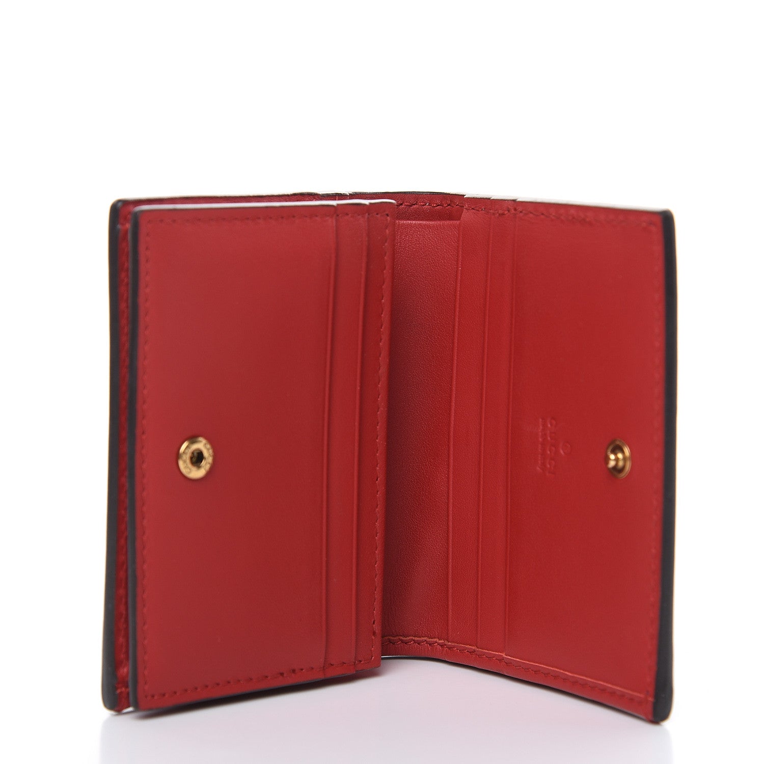 Gucci Calfskin Queen Margaret Card Case Wallet Blue Agata Hibiscus Red Mystic White 5 of 10
