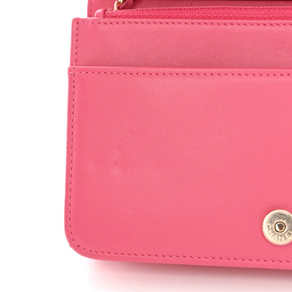 Chanel Lambskin Quilted All About Chanel Wallet On Chain WOC Pink 12 of 13