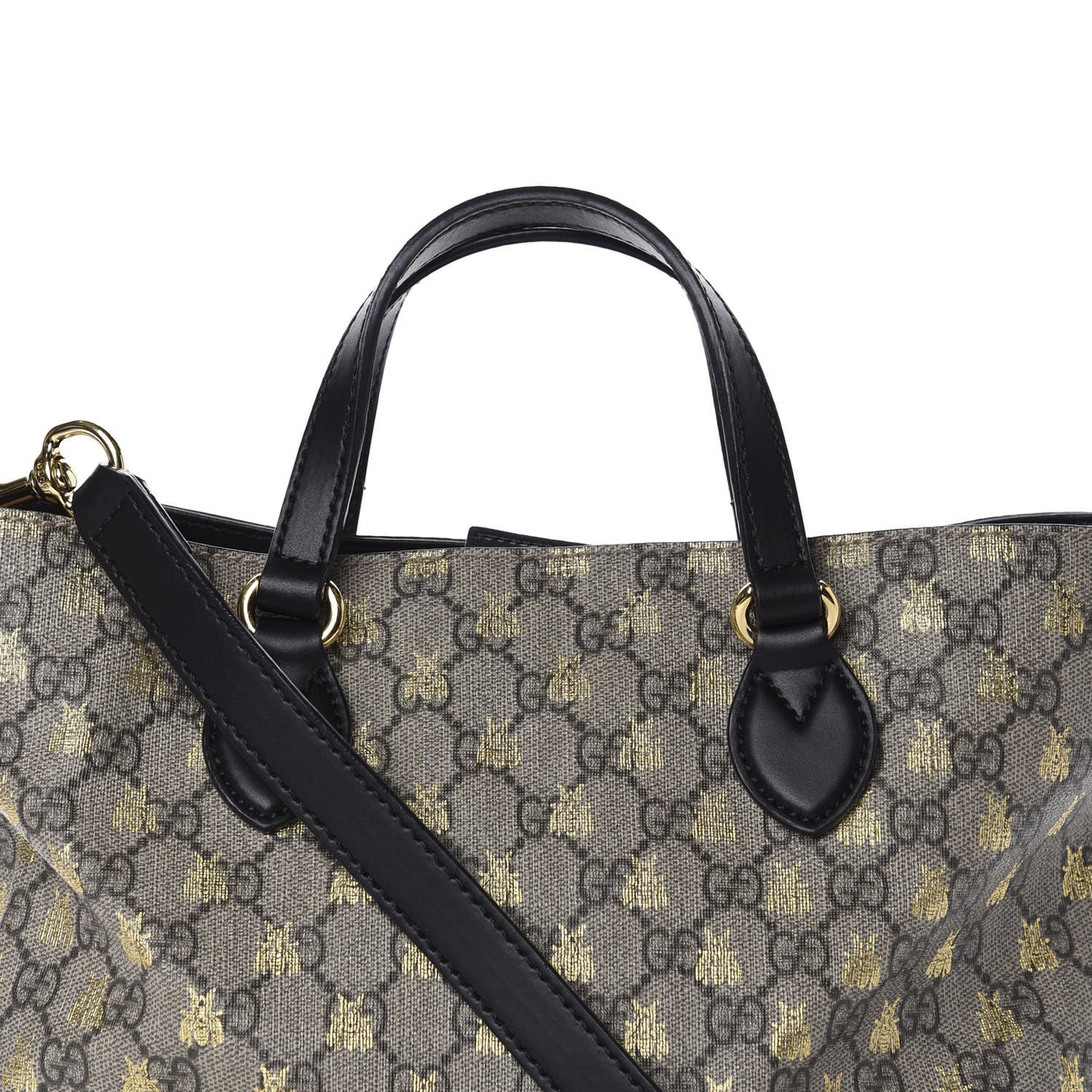 Soft GG Supreme Monogram Bees Small Crossbody Tote Beige Oro Black