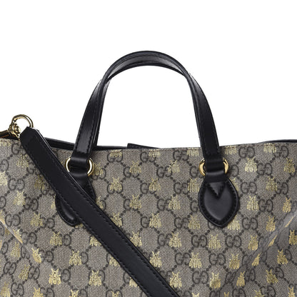 Gucci Soft GG Supreme Monogram Bees Small Crossbody Tote Beige Oro Black 10 of 10