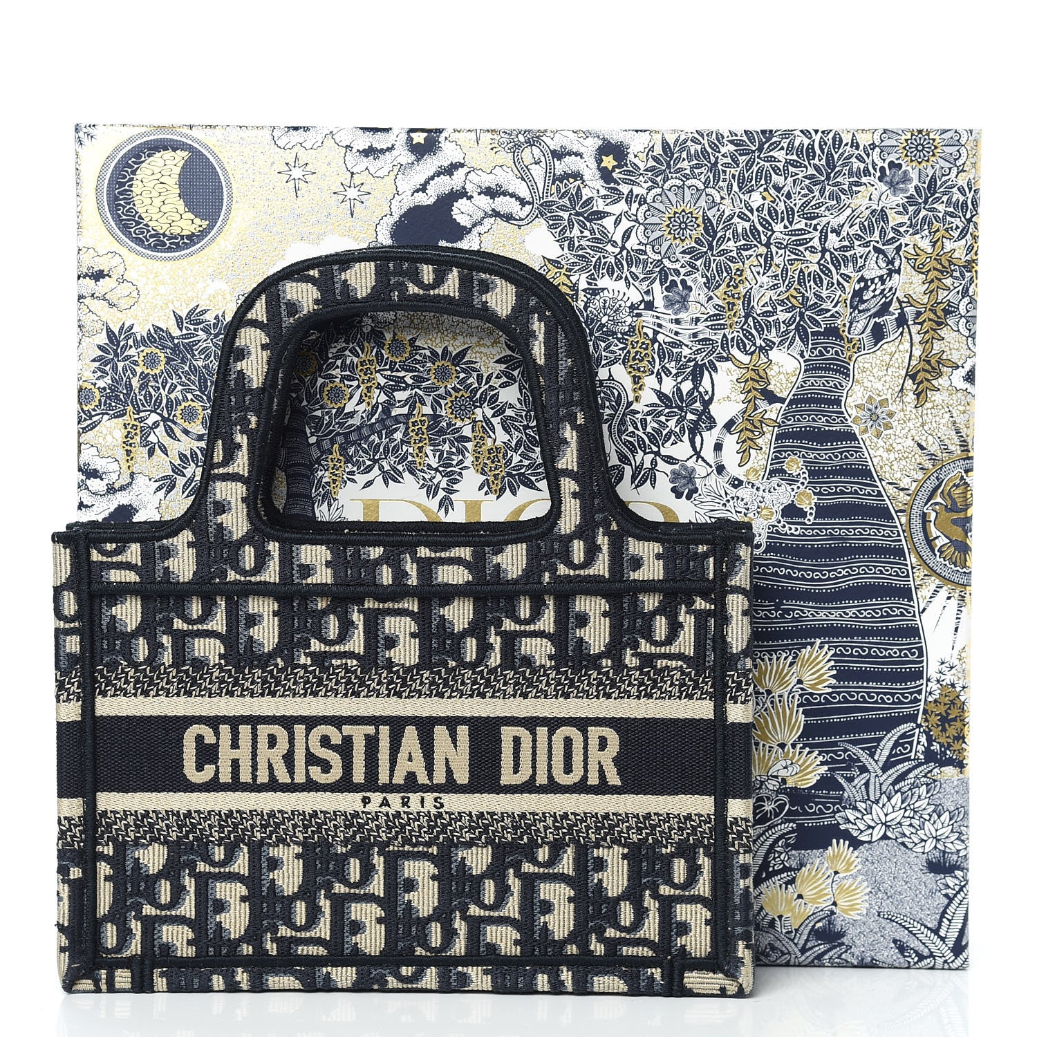 Christian Dior Oblique Mini Book Tote Blue Multicolor 9 of 9