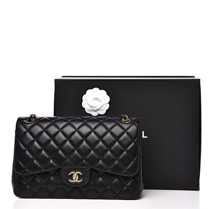Chanel Lambskin Quilted Jumbo Double Flap Black 17 of 17
