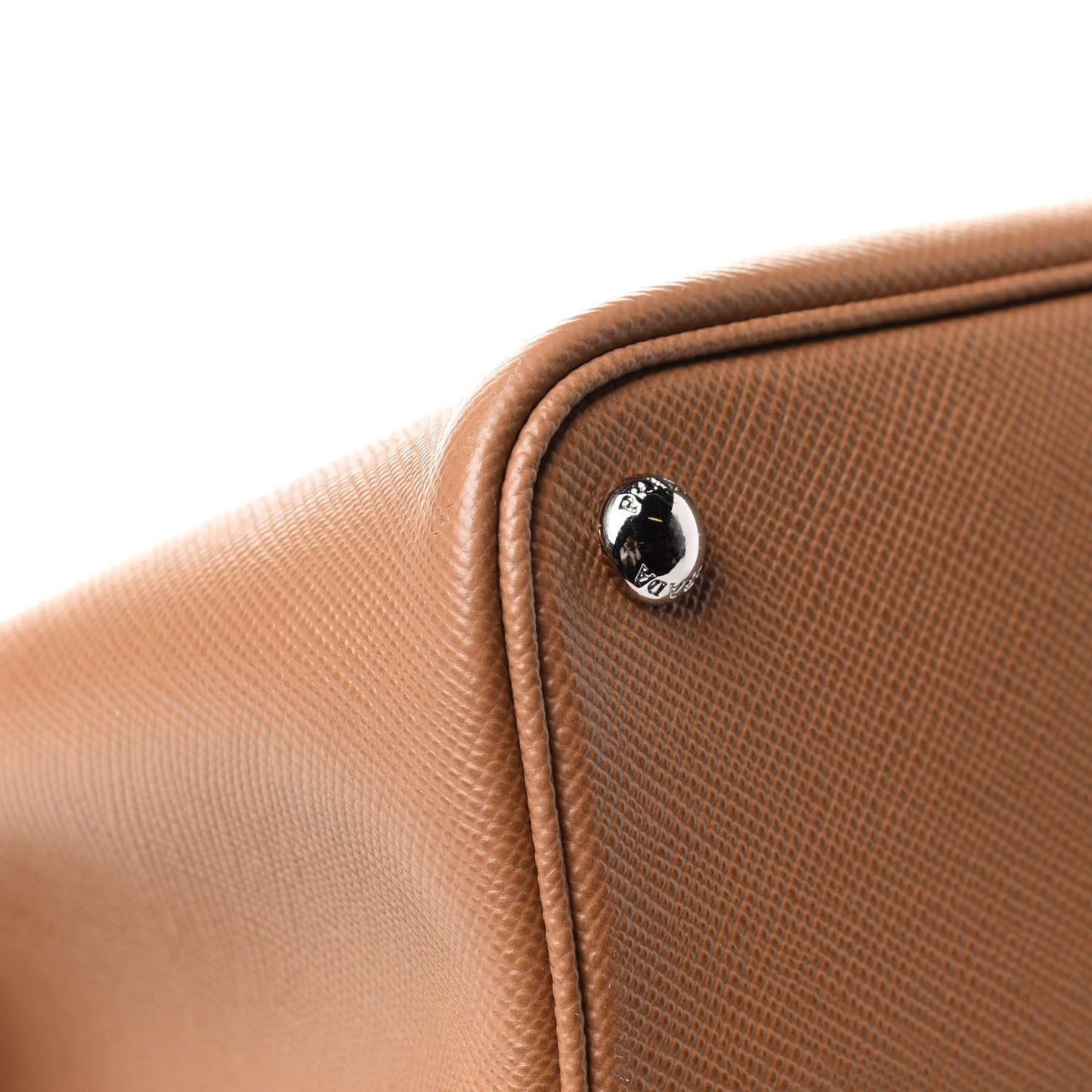 Saffiano Cuir Convertible Top Handle Tote Caramel