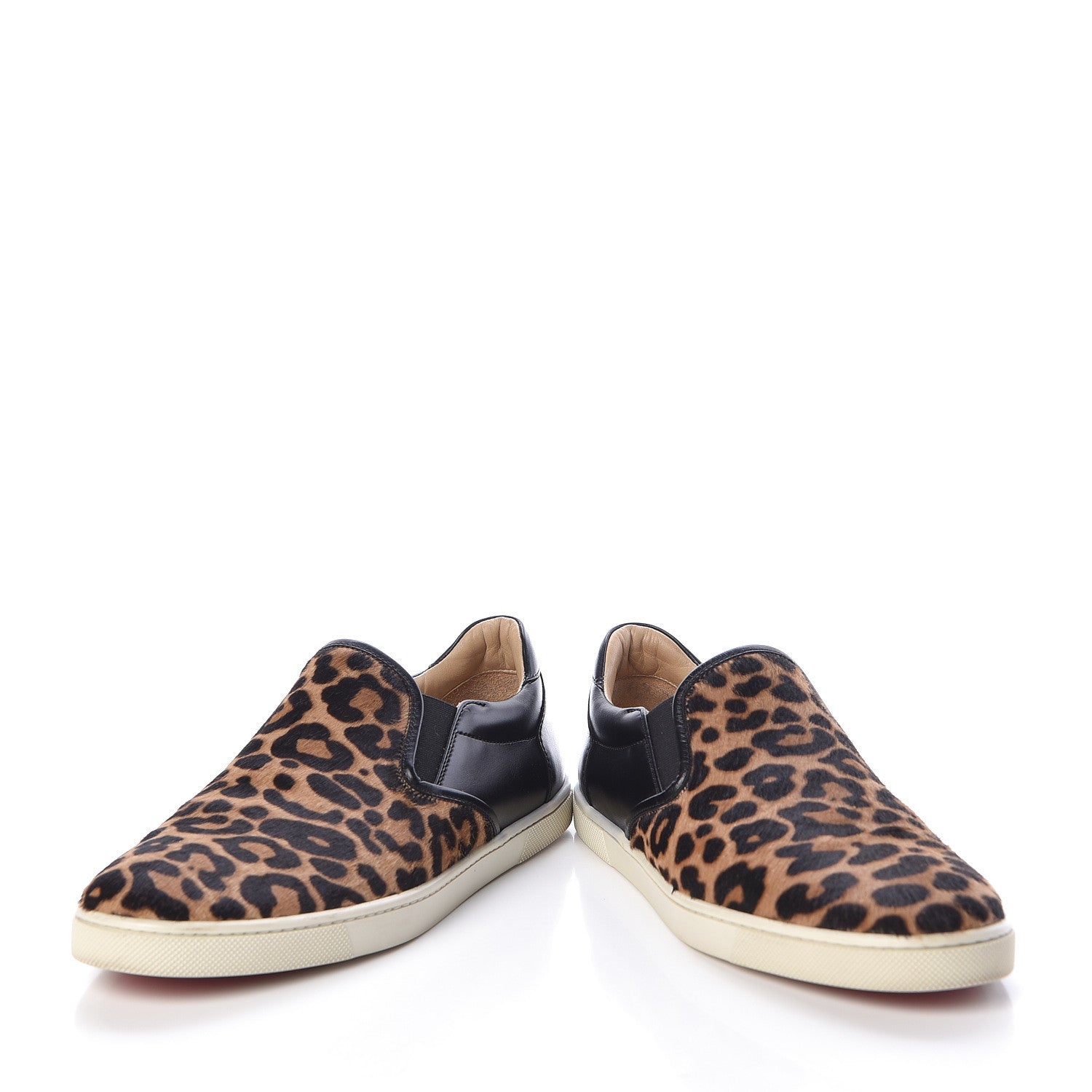 Christian Louboutin Pony Hair Jaguar Print Womens Master Key Flat Skate Sneakers 38 Brown Black 9 of 10