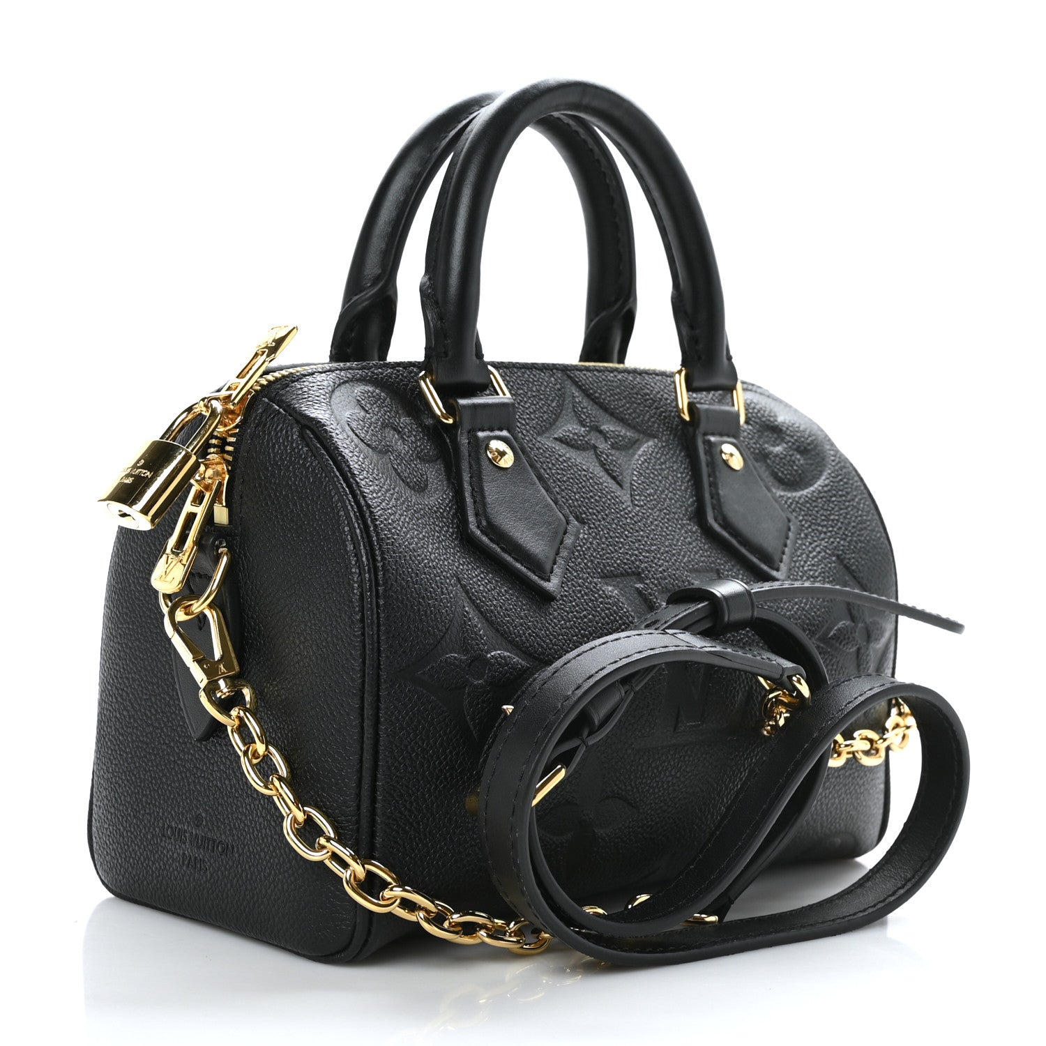 Louis Vuitton Empreinte Monogram Giant Speedy Bandouliere 20 Black 3 of 10