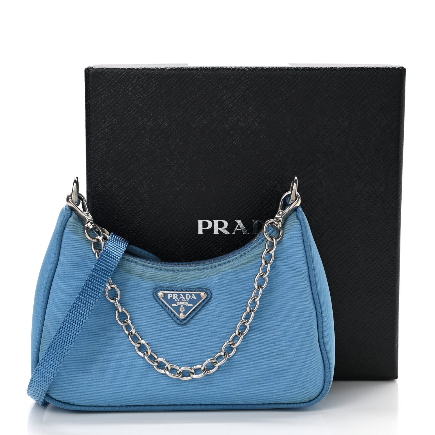 Prada Tessuto Nylon Saffiano Mini Re-Edition 2000 Shoulder Bag Pervinca 11 of 11