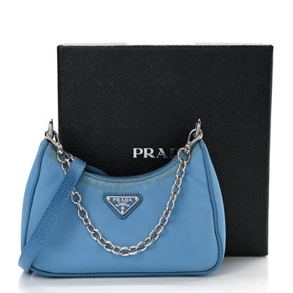 Prada Tessuto Nylon Saffiano Mini Re-Edition 2000 Shoulder Bag Pervinca 11 of 11