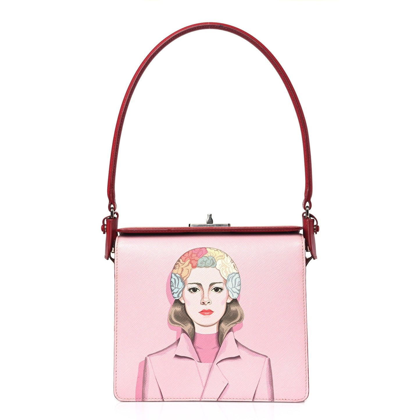 Saffiano Print Shoulder Bag Alabastro Fuchsia