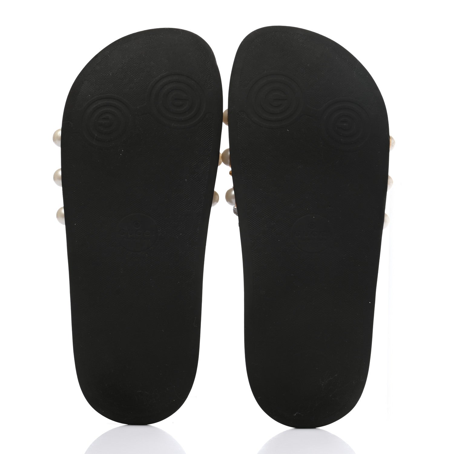 Gucci GG Supreme Monogram Slide Pearls Sandals 39 Beige 5 of 9