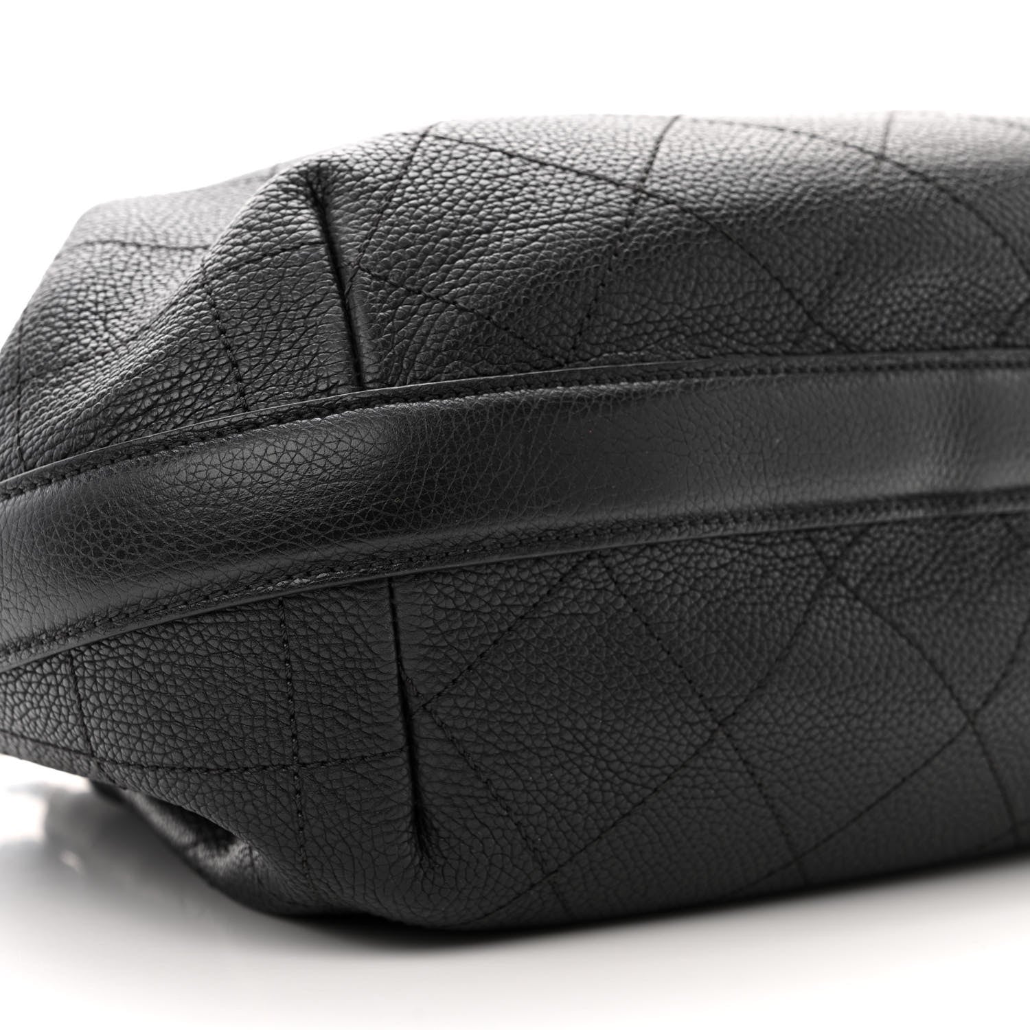 Chanel Grained Calfskin Stitched Accordion Shoulder Bag Black 9 of 12