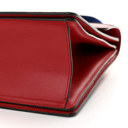 Gucci Calfskin Sylvie Web Large Queen Margaret Top Handle Bag Blue Agata Hibiscus Red Mystic White Sugar Pink 10 of 16