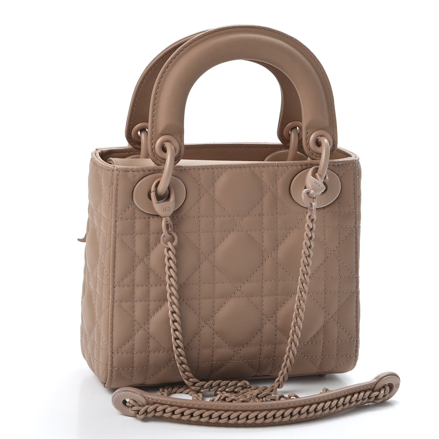 Ultra Matte Calfskin Cannage Mini Lady Dior Light Beige