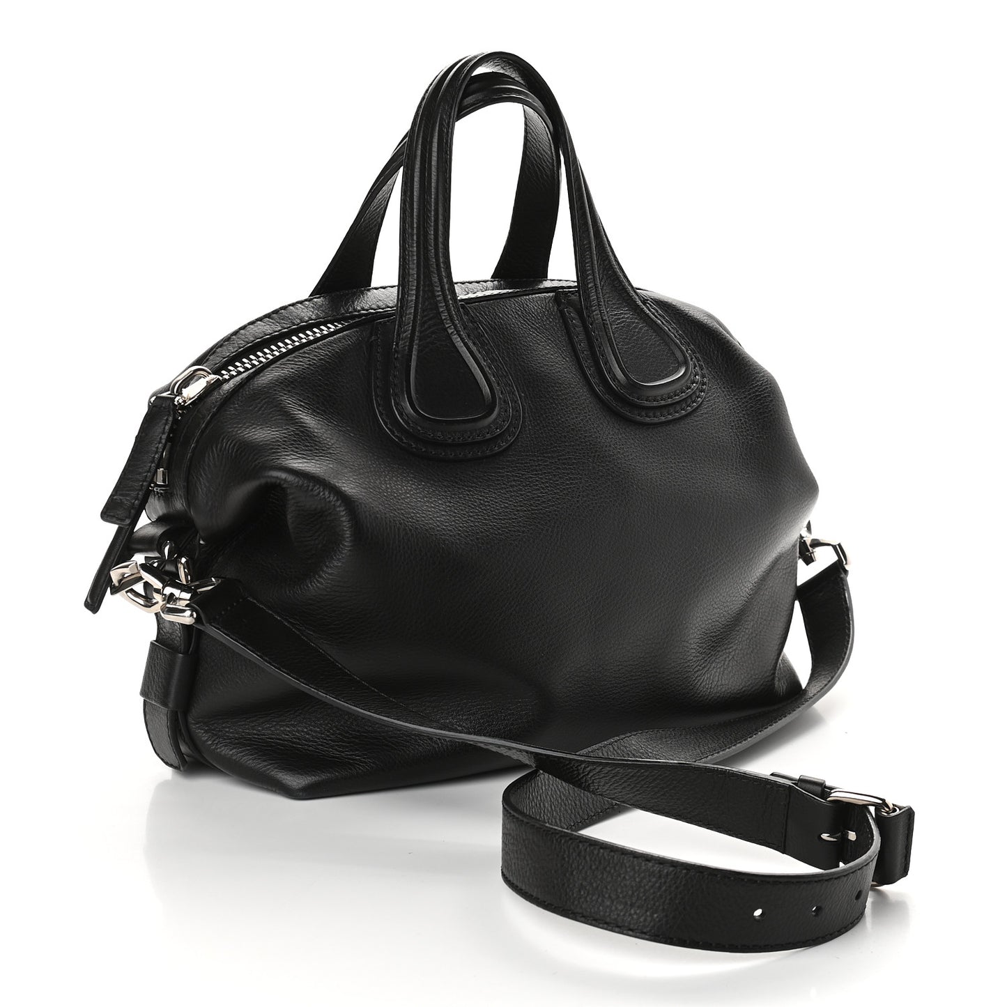 Pebbled Calfskin Small Nightingale Black
