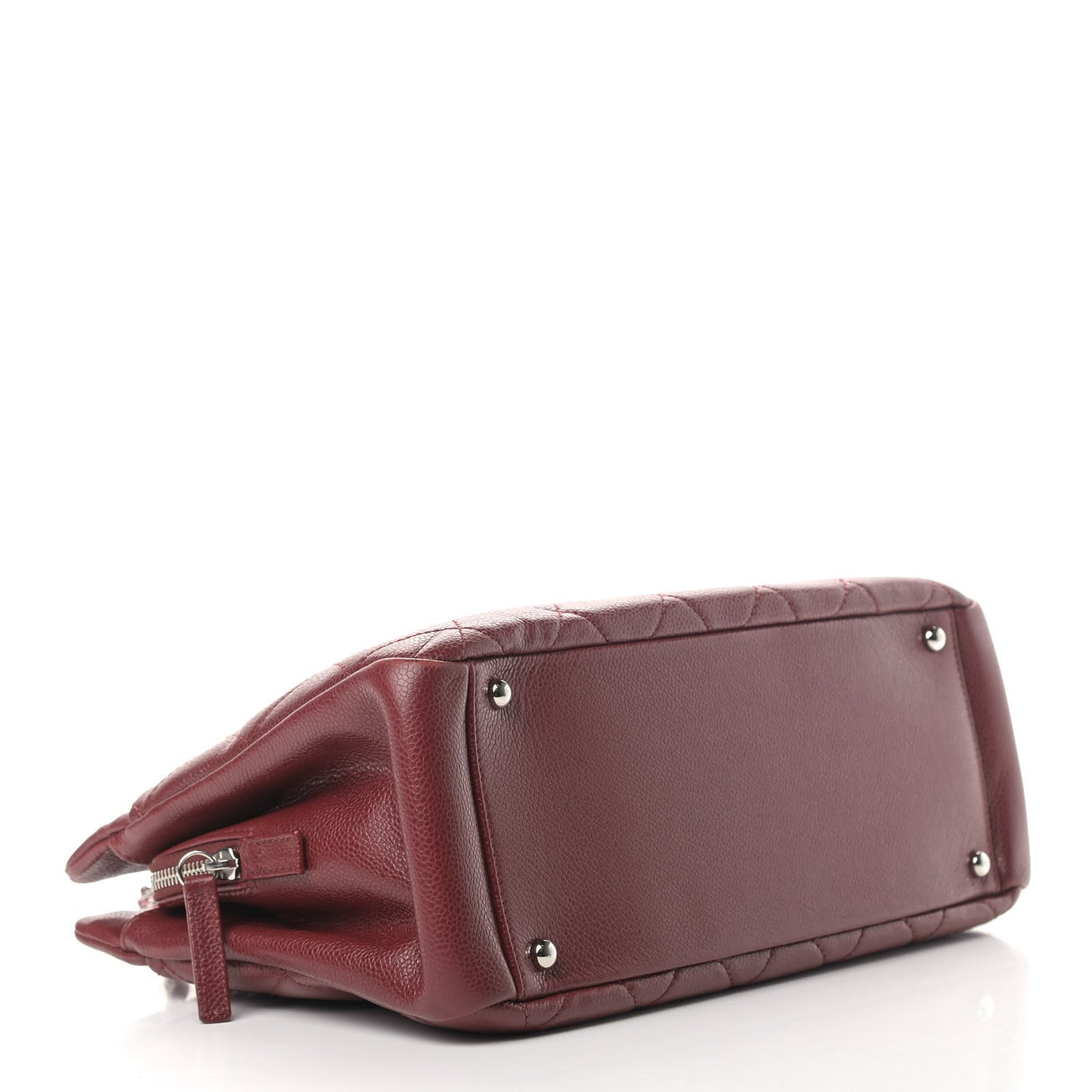 Caviar Quilted Timeless CC Soft Tote Dark Red