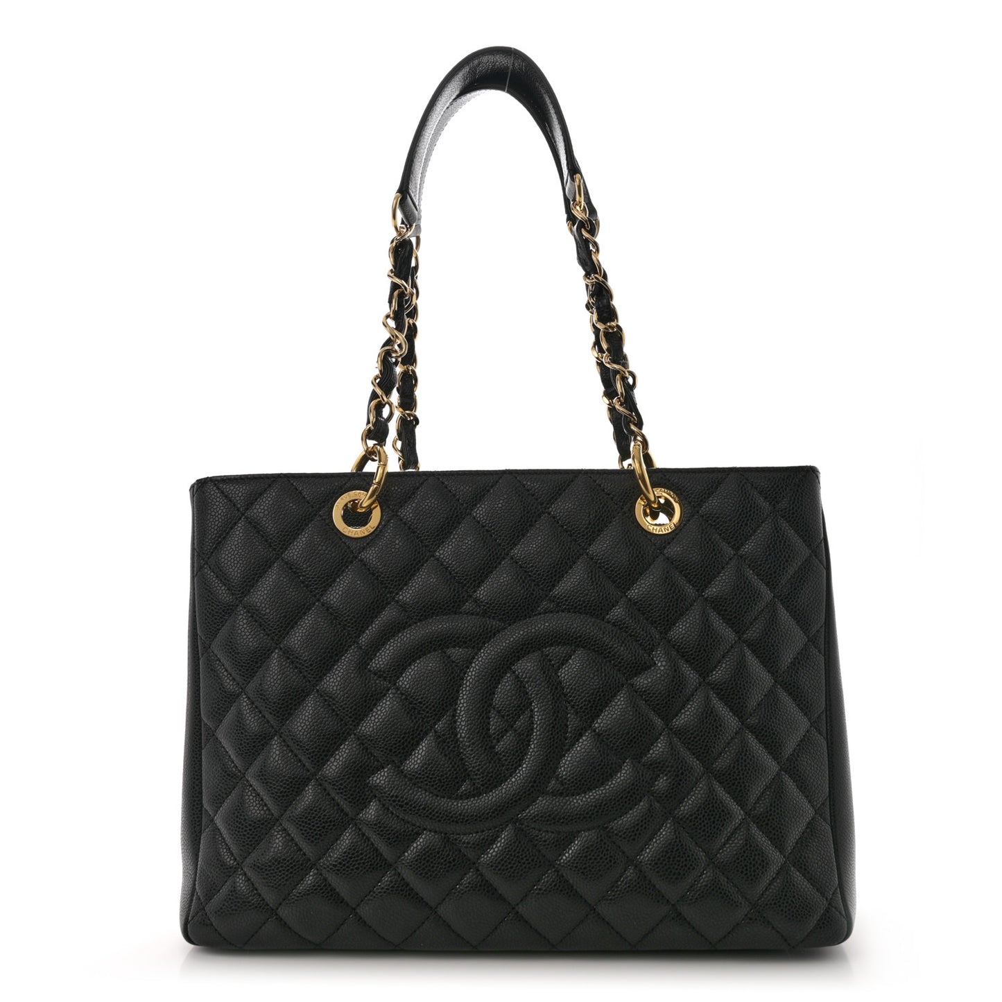 Caviar Quilted Grand Shopping Tote GST Black