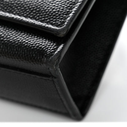Saint Laurent Grain De Poudre Medium Classic Monogram Monochrome Kate Satchel Black 16 of 16