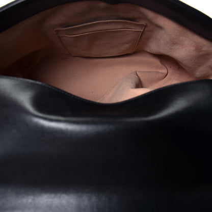 Gucci Calfskin Matelasse Medium GG Marmont Top Handle Shoulder Bag Black 4 of 4