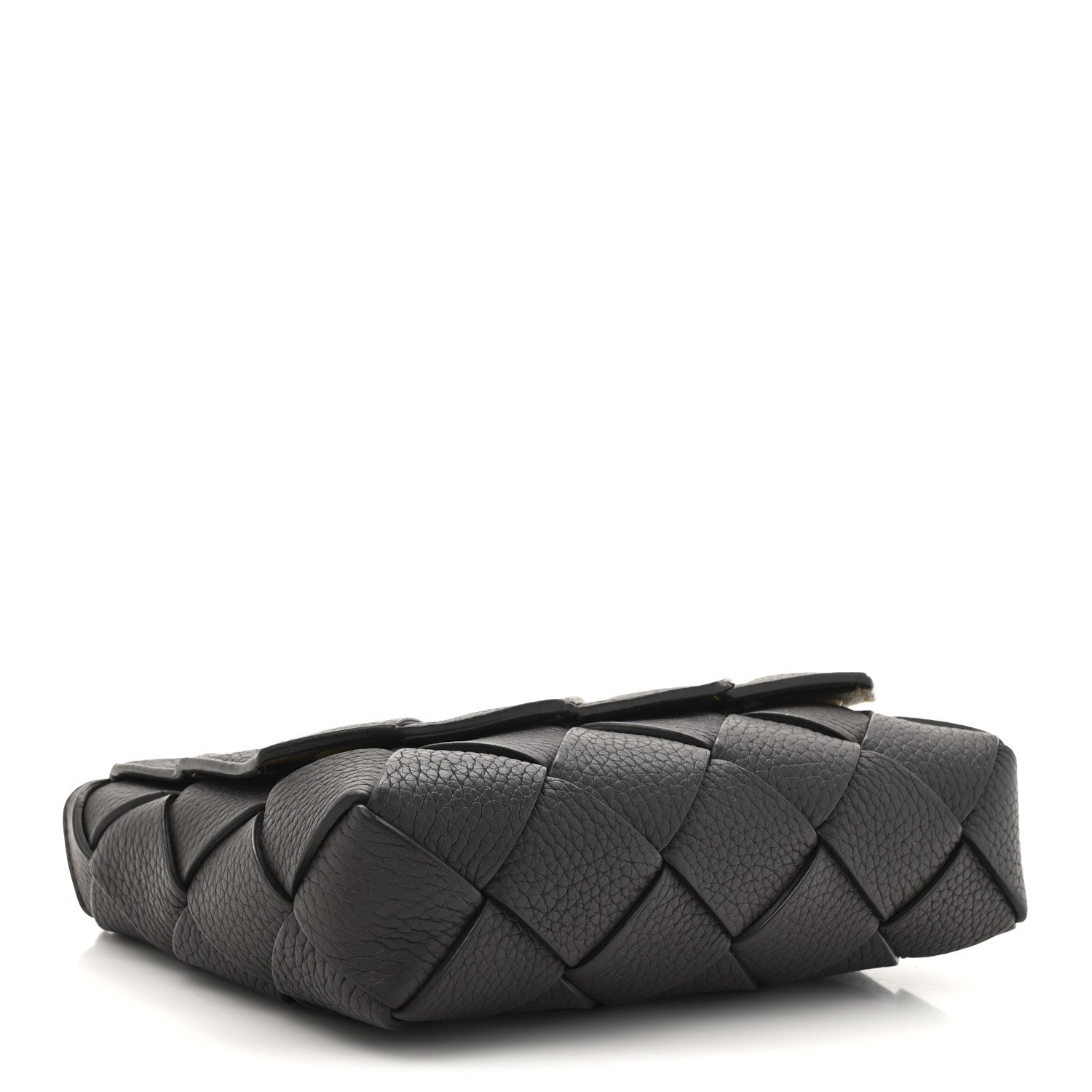 Bottega Veneta Grained Calfskin Intreccio Small Diago Crossbody Bag Fudge Limonite 4 of 9