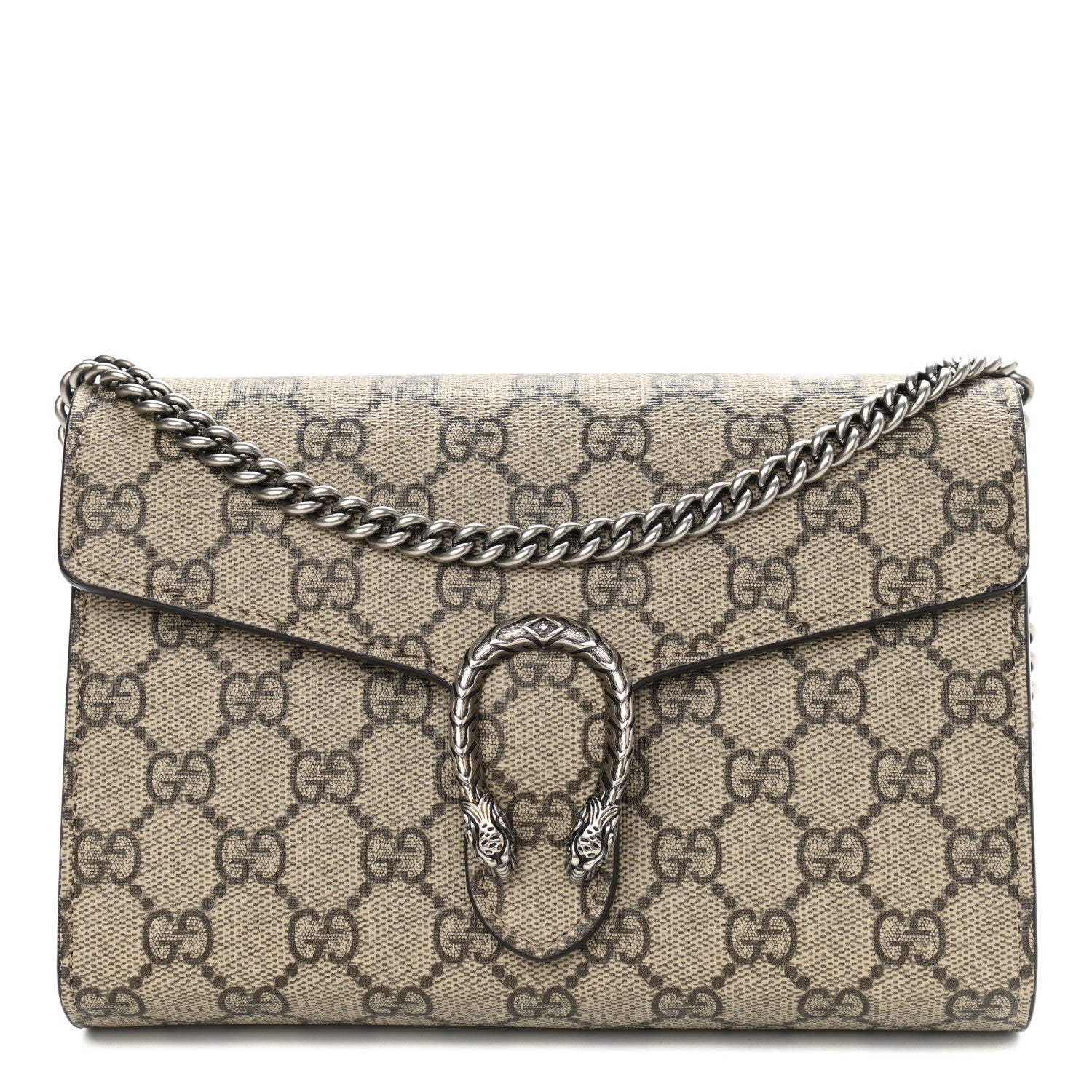 Gucci GG Supreme Monogram Mini Dionysus Chain Wallet Beige Black 1 of 12
