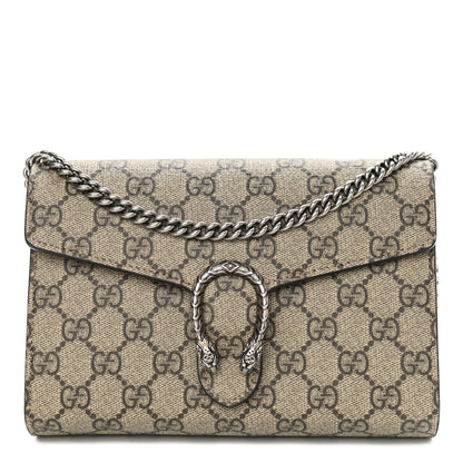 Gucci GG Supreme Monogram Mini Dionysus Chain Wallet Beige Black 1 of 12
