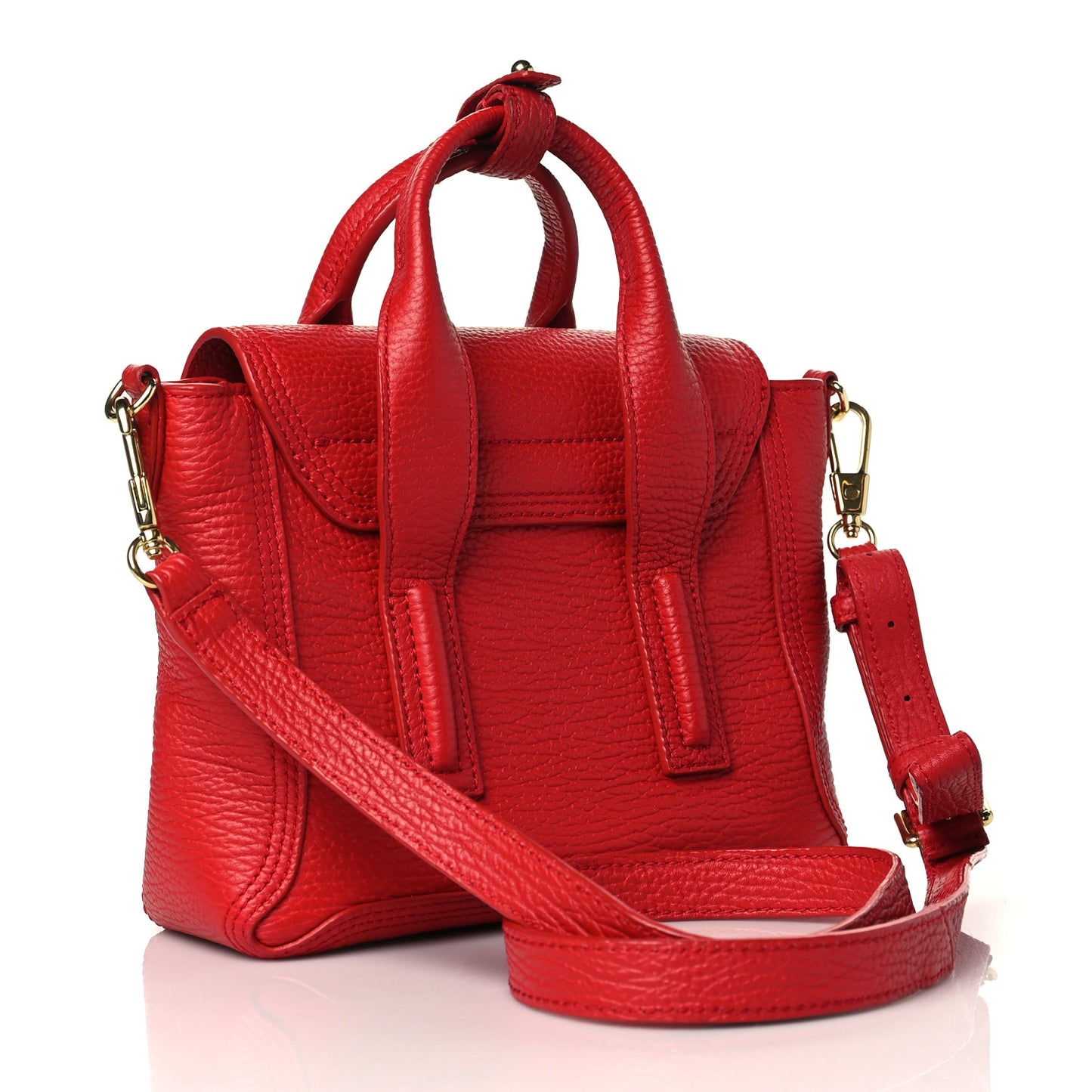 Textured Calfskin Mini Pashli Satchel Red