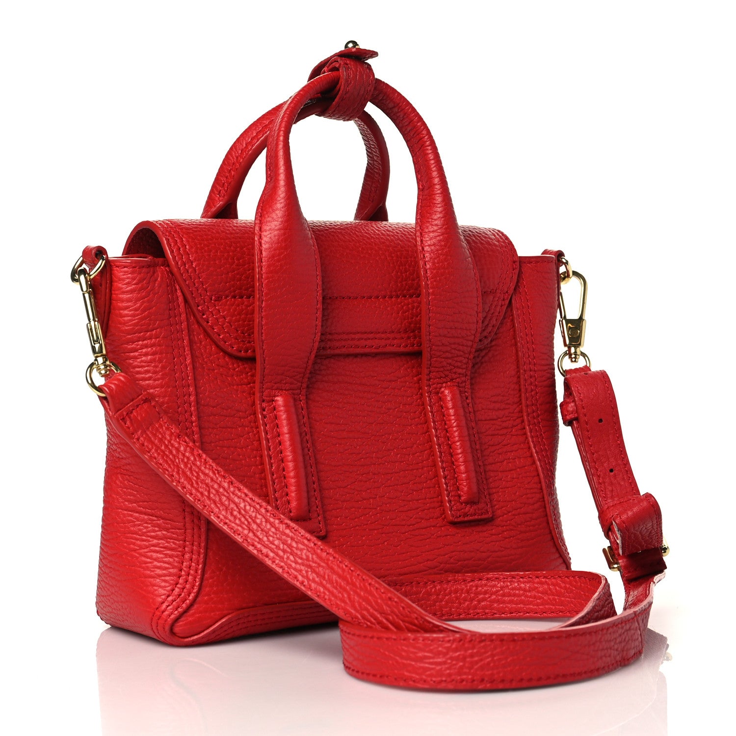 3.1 Phillip Lim Textured Calfskin Mini Pashli Satchel Red 4 of 11