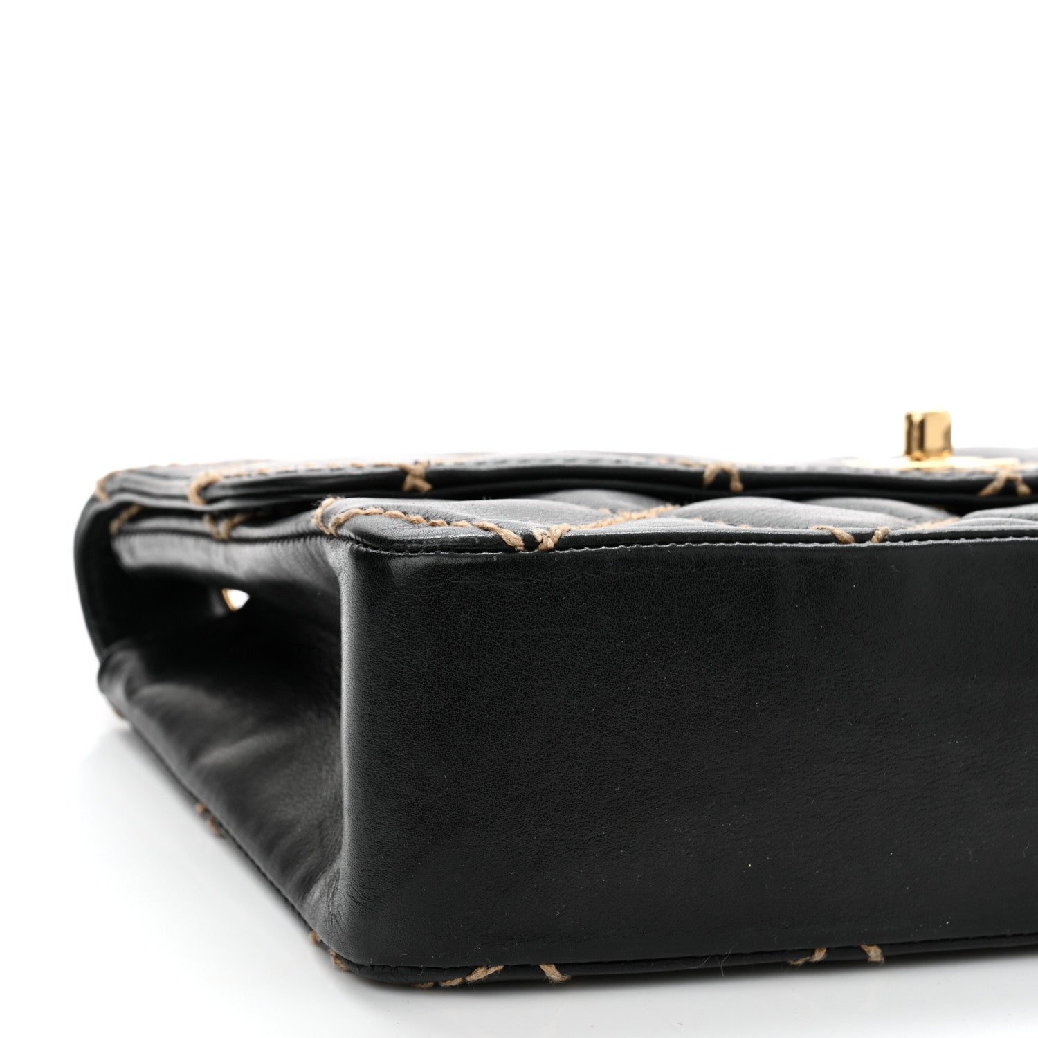 Chanel Calfskin Diamond Stitch Surpique Flap Black 9 of 10